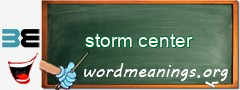 WordMeaning blackboard for storm center
